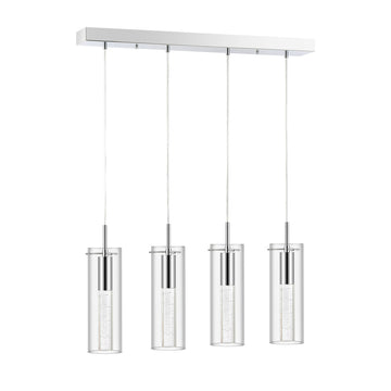 Mium Modern Style Iron/Crystal/Glass Integrated LED Linear Pendant - JONATHAN Y